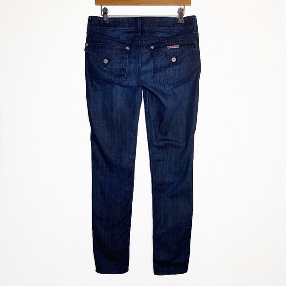 Hudson Button Flap Pocket Mid-rise Skinny Jeans Dark Denim Size 29 - Picture 4 of 6